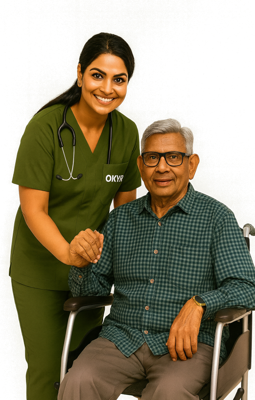 Experienced nurses following hospital-grade care protocols